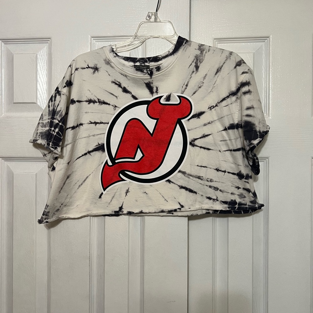 New Jersey Devils Tie-Dye Crop Top